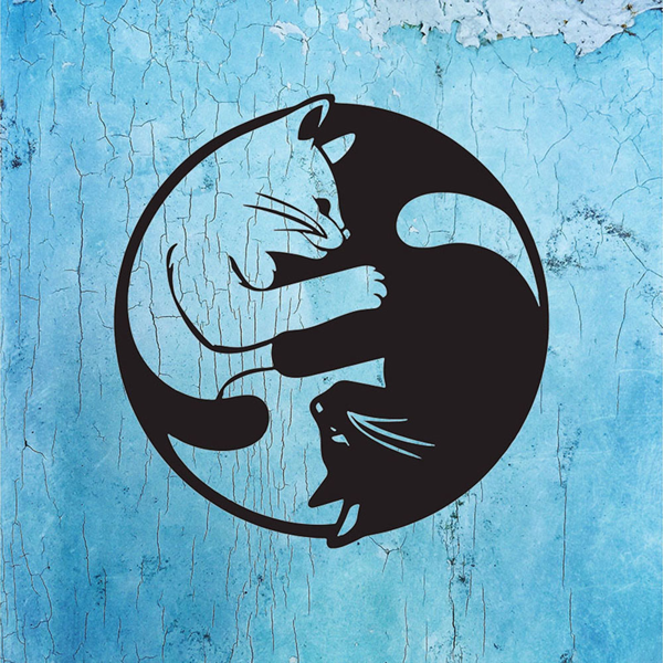 CIFbuy禅意风阴阳猫咪铝艺墙面挂饰 节日礼物萌宠家居软装(TikTok、temu下自提)-5