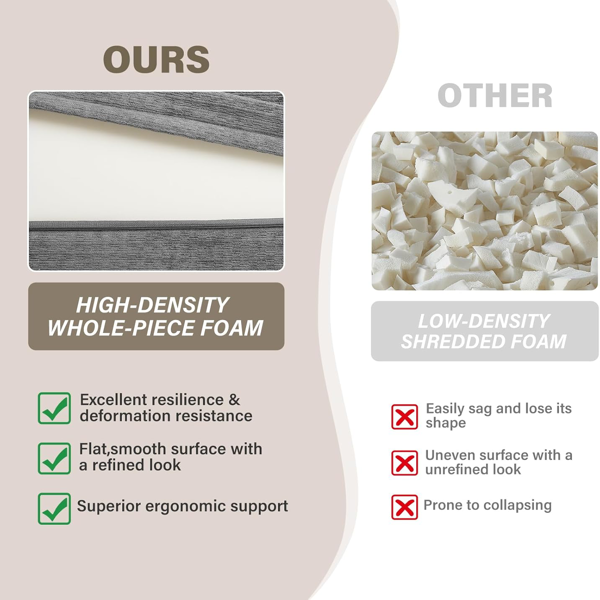 可转换沙发床，带毯子，客厅卧室用无骨云沙发，高密度实心海绵模块化沙发座，灰色-5