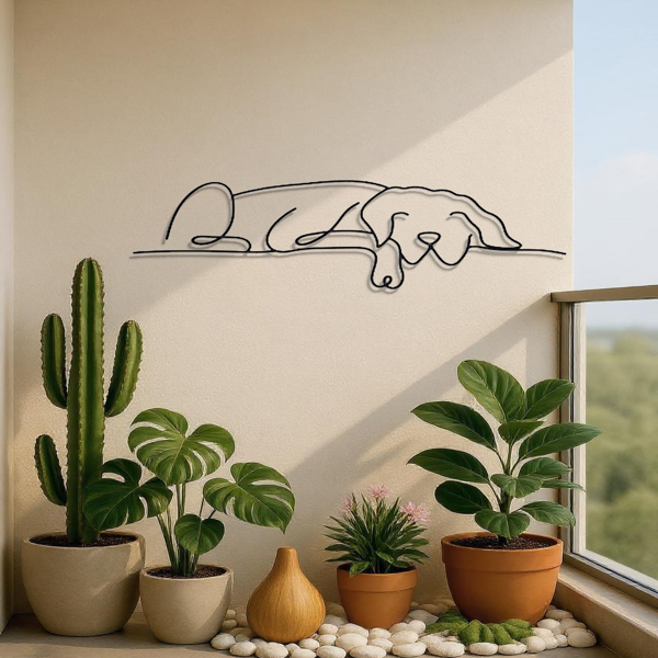 中文标题：CIFbuy简约黑色铁制狗狗剪影墙饰 宠物纪念礼物 万圣节家居装饰（TikTok、temu下自提）-6