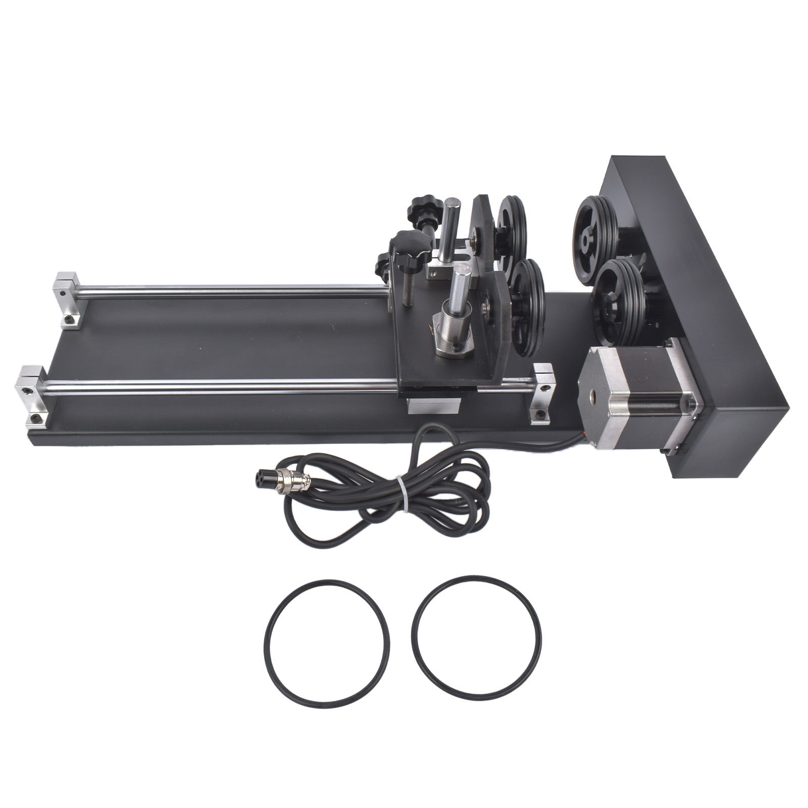 4-Wheel Rotary Axis Attachment 2-Phase Stepper Motor Fits for 50W-130W CO2 Laser Engraving Machines view 3