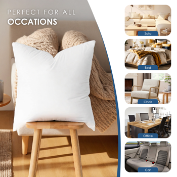 简约而不简单的基础款抱枕芯。一对20英寸白色枕芯，填充均匀，外形挺括。无论是放置在沙发上增添层次，还是置于床上作为靠垫，都能提供实用舒适的支撑。无枕套，随心而变。