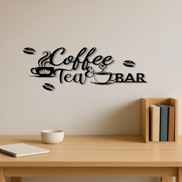 CIFbuy复古做旧铁制咖啡标识牌 乡村风格墙面装饰 适用于厨房浴室门廊等多场景（TikTok、temu下自提）-4