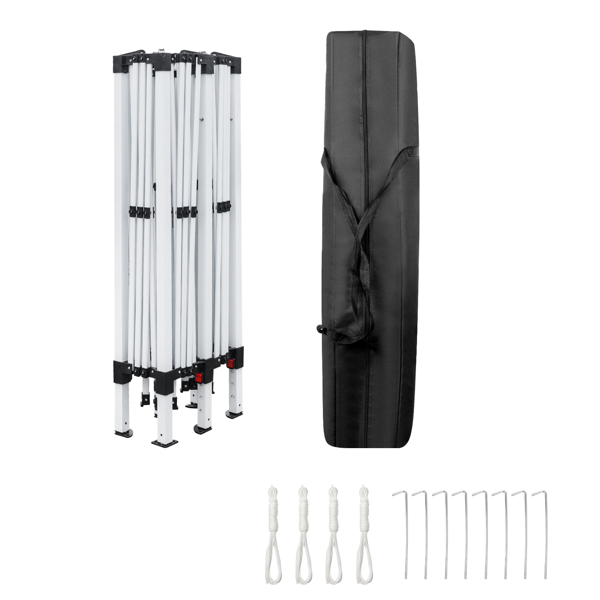 10X10FT 卡其色 4面纱网(2门2网纱)   折叠棚 210D牛津布  白色喷塑铁管 配拎包 无沙袋-2