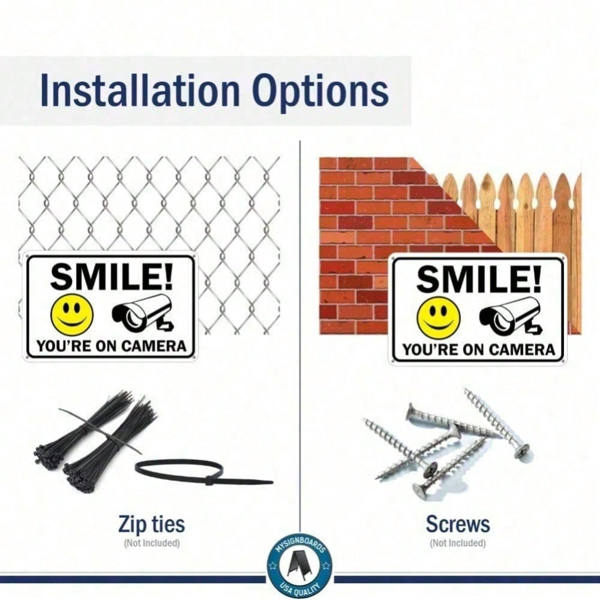 CIFbuy室内室外金属型监控警告标志，防雨耐用（支持TikTok、temu自提服务）-8