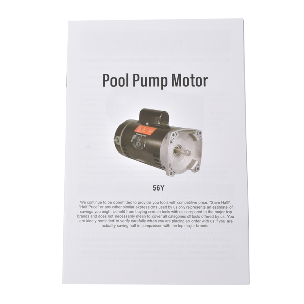 泳池水泵电机 B2840 B840 2.5 HP 230V 3450 RPM Pool Pump Motor 56Y Frame Square Flange Fits for Whisperflo-9