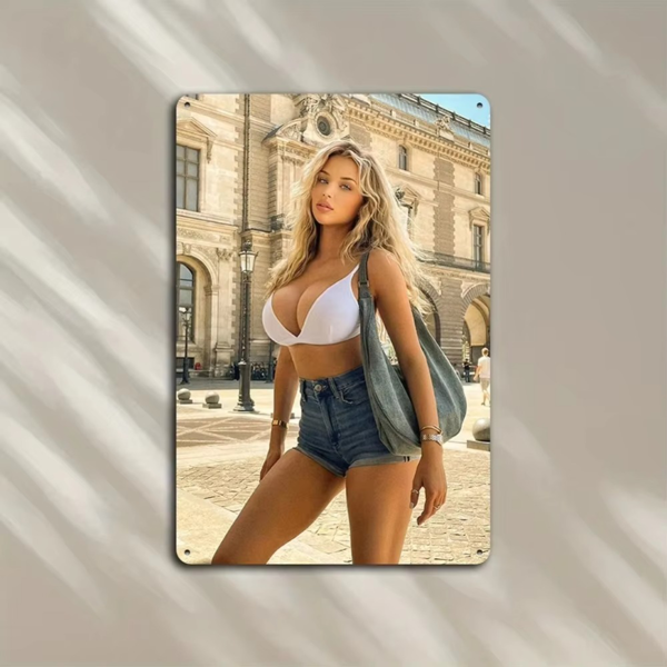 CIFbuy 耐用铝制8x12英寸经典金发模型壁画 酒吧车库咖啡馆装饰 TikTok、temu下自提-6