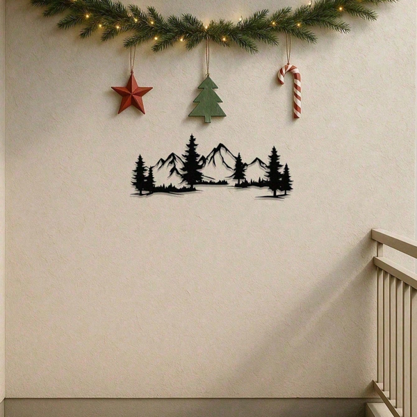 CIFbuy复古山脉森林金属壁画 乡村自然装饰画 客厅卧室节日礼物(TikTok、temu下自提)-5