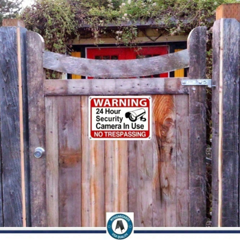 CIFbuy 24小时监控视频告示牌防非法入侵坚固户外安防标牌（TikTok、temu下自提）