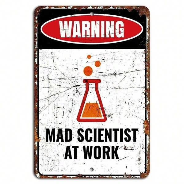 CIFbuy科学怪人警告标志创意实验室警示牌装饰（TikTok、temu下自提）-2