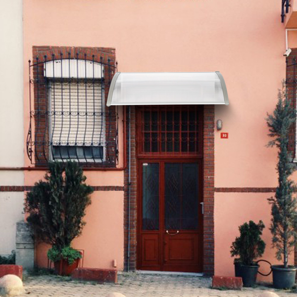 120*80cm 透明板灰色支架 雨篷 塑料支架 阳光板 前后铝条 英国-19