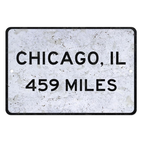 CIFbuy芝加哥城市距离标志牌复古纪念牌个性化旅行礼物(TikTok、temu下自提)-1