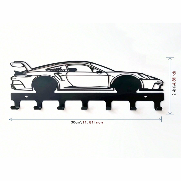 CIFbuy 工业风跑车造型铝制墙面挂钩 玄关汽车主题收纳装饰 TikTok temu下自提-2