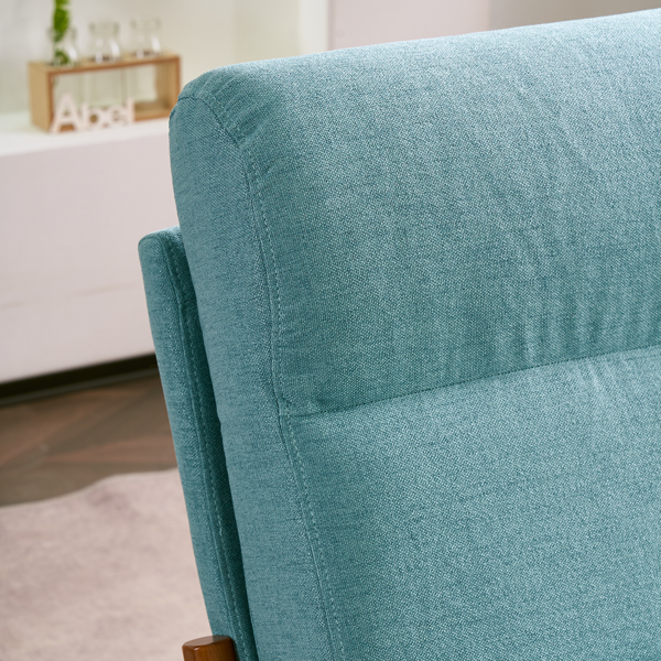 全拆 实木扶手 高背 靠背铁架麻布 青色 室内休闲椅-27