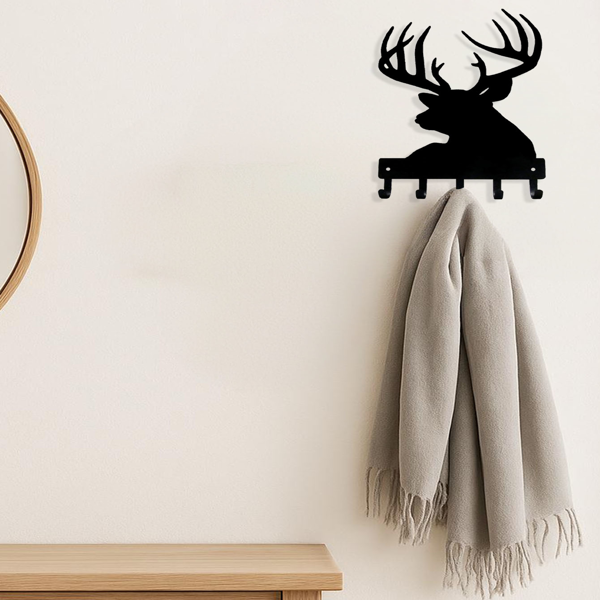 CIFbuy复古壁挂式置物架帽架木制羚羊头钩玄关走廊客厅卧室装饰(TikTok、temu下自提)-2