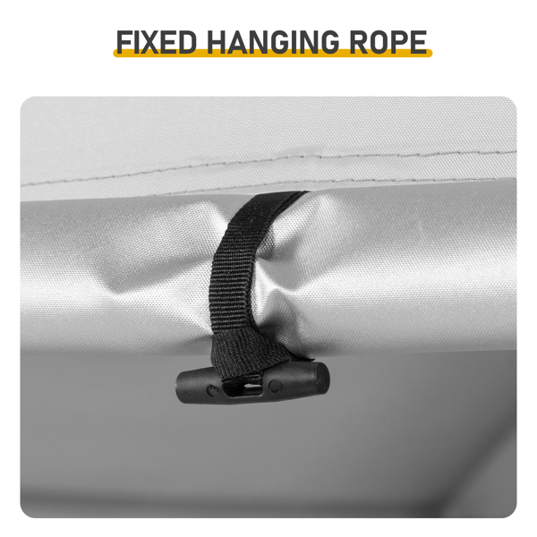 6.8X2.6FT 浅灰色 圆弧形 储物棚 单拉链门 内部配收纳袋 黑色玻纤杆框架 210DPU银胶牛津布 自行车储物棚 配拎包-7
