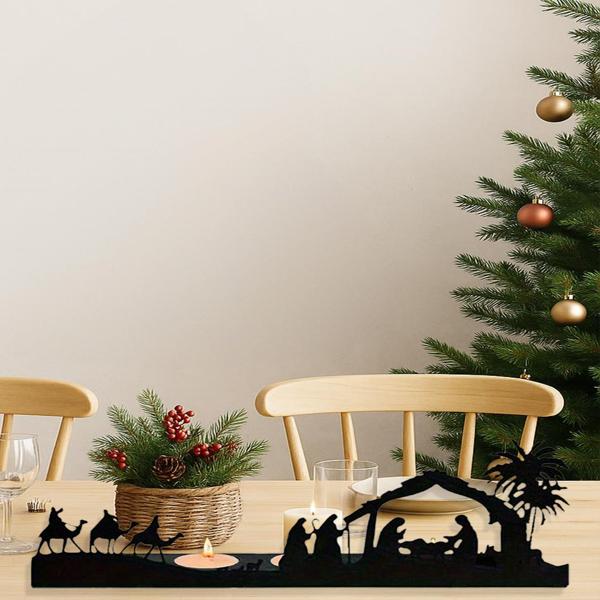 CIFbuy现代简约麋鹿角造型双支铁制烛台套装（TikTok、temu下自提）-5