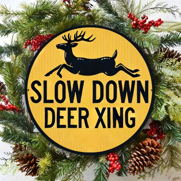 CIFbuy金属减速麋鹿过街标志牌墙面装饰艺术（TikTok、temu下自提）-4