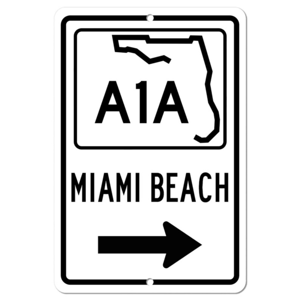 CIFbuy迈阿密海滩佛罗里达公路标志 金属墙饰 纪念品装饰 （TikTok、temu下自提）-2