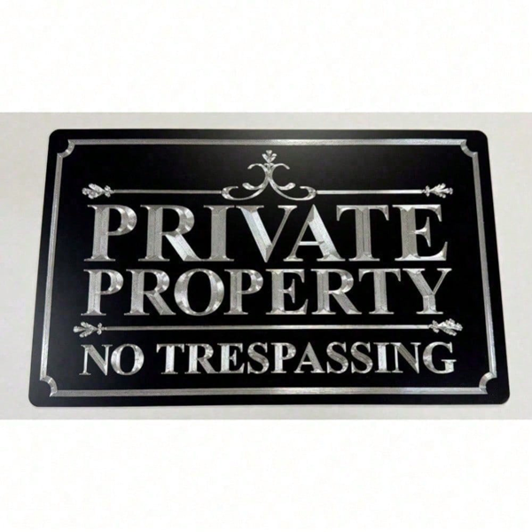 CIFbuy私人财产禁止进入标志 反光金属标牌 12x8英寸 室外警示牌 (TikTok、temu下自提)-5