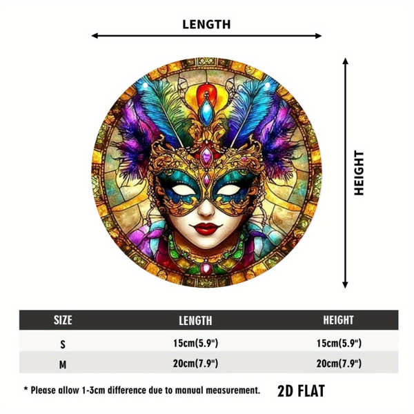 CIFbuy嘉年华面具吊饰亚克力挂件彩色羽毛宝石设计室内外装饰（TikTok、temu下自提）-2