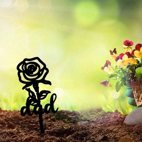 CIFbuy优雅防水玫瑰墓地纪念牌 花园石碑墓碑装饰 纪念装饰品（TikTok、temu下自提）-5