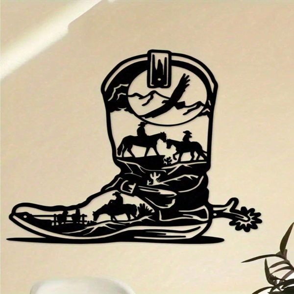 CIFbuy哥特黑金属靴墙挂装饰室内外金属艺术雕塑(TikTok、temu下自提)-2