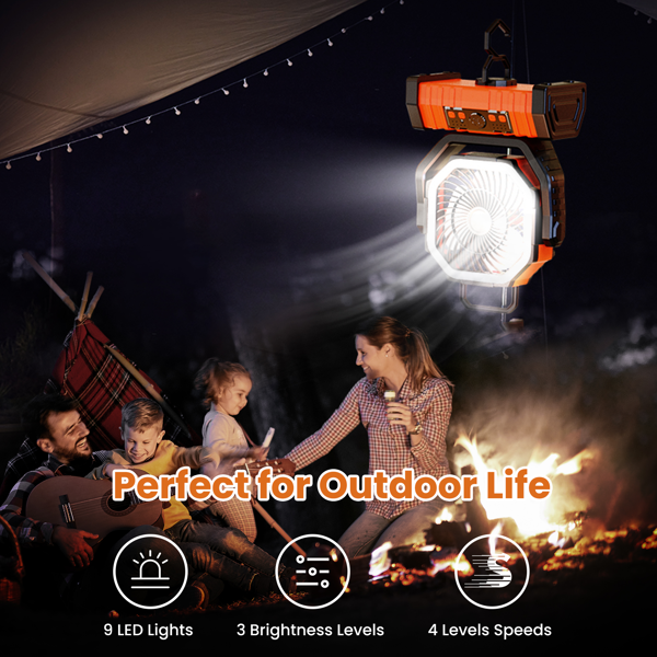 电池便携式露营风扇 20000mAh可充电移动电源 支持270°旋转-9