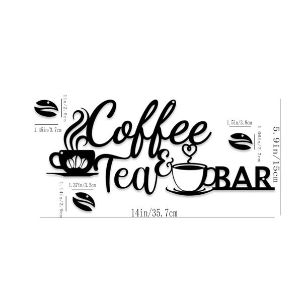 CIFbuy复古做旧铁制咖啡标识牌 乡村风格墙面装饰 适用于厨房浴室门廊等多场景（TikTok、temu下自提）-6