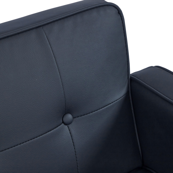 现代 PU 皮革沙发｜可调节倾斜靠背簇绒沙发｜木脚+金属支撑脚客厅休闲沙发-14