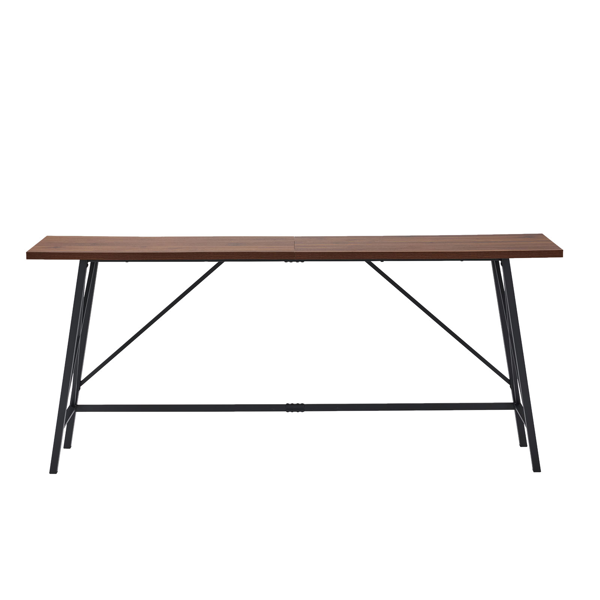 1桌4椅 棕色 213*40*94cm 吧桌椅套装 椅子带转盘  3cm假厚+铁+PU 桌面截断-2