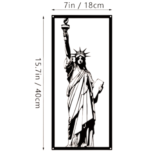 CIFbuy复古自由女神金属雕像雕塑纽约天际线装饰画客厅办公室公寓家居装饰礼品（TikTok、temu下自提）-6