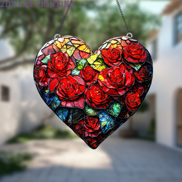 CIFbuy亚克力玫瑰心形阳光捕捉器窗挂花园装饰 TikTok、temu下自提-9