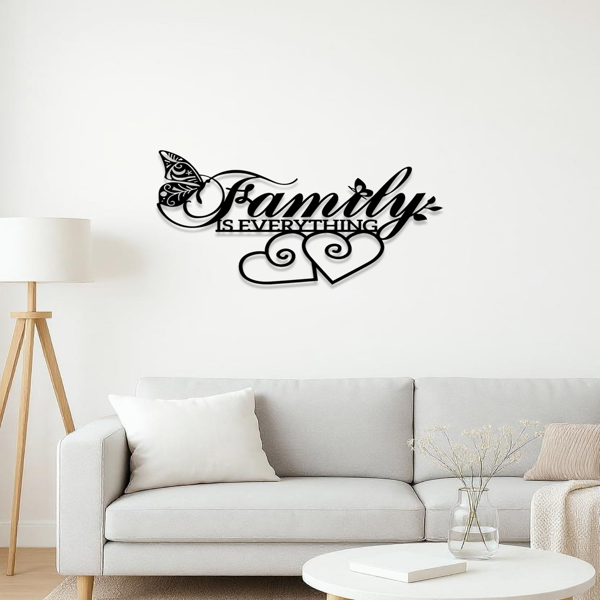 CIFbuy家庭就是一切金属标志简约墙壁艺术客厅卧室装饰 TikTok temu下自提-5