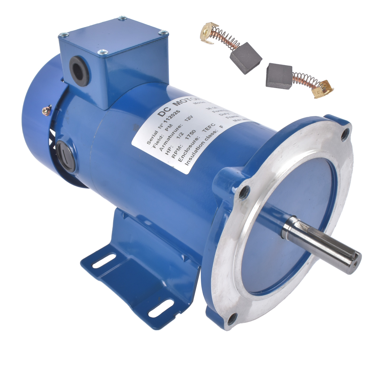 Electric Motor 1/2HP, 1750RPM General Purpose Motor, DC Motor 12V 56C Frame TEFC view 3