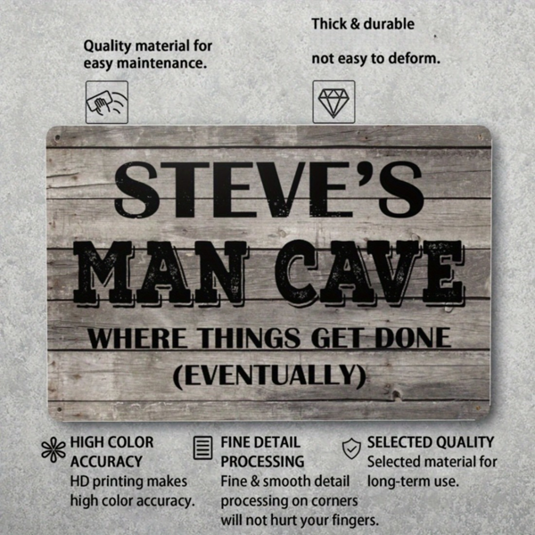 CIFbuy个性化复古墙面牌匾车库花园装饰无电力金属标识牌手工定制(TikTok、temu下自提)-5