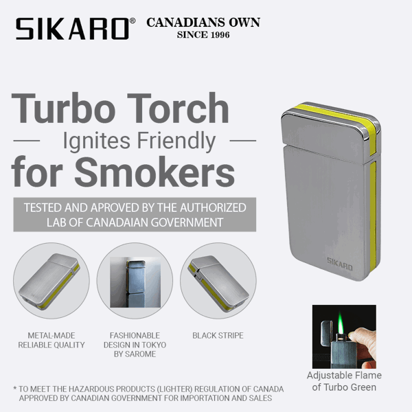 SIKARO®星空* 银面金色边条日本设计时尚强力防风打火机雪茄香烟厨房户外可重复充气可调节火焰高度便携式-2