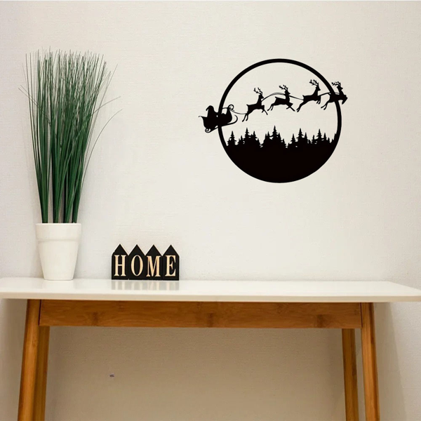 CIFbuy万圣节圣诞节双面24英寸金属墙面装饰挂件可翻转季节性家居饰品（TikTok、temu下自提）-3