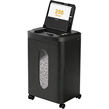 250页重型碎纸机，自动进纸，P-5安全等级，60分钟不间断商用碎纸机，适用于办公室与家庭，微粒切割，8.72加仑碎纸箱，<60分贝静音，自动防卡纸