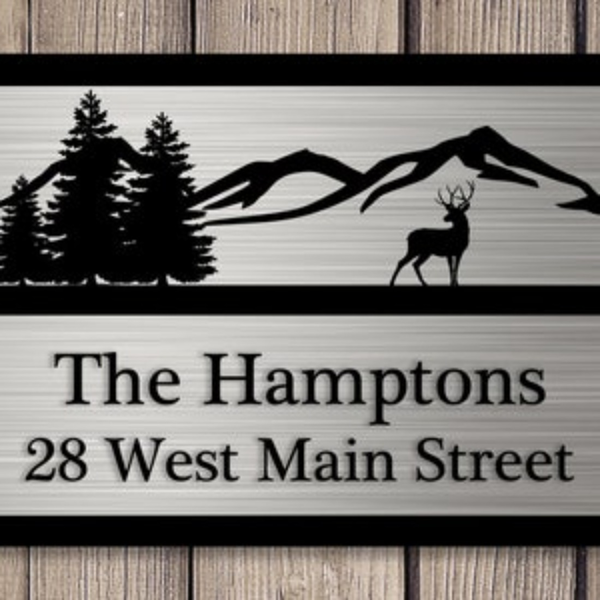 CIFbuy定制金属门牌地址标志 山地麋鹿艺术庭院号码牌（TikTok、temu下自提）-5