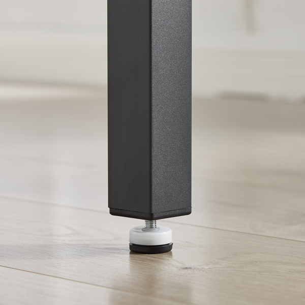 吧台桌椅套装，含4张吧台椅，PU软座带靠背，灰色，尺寸：长47.24英寸 x 宽23.62英寸 x 高35.43英寸-6