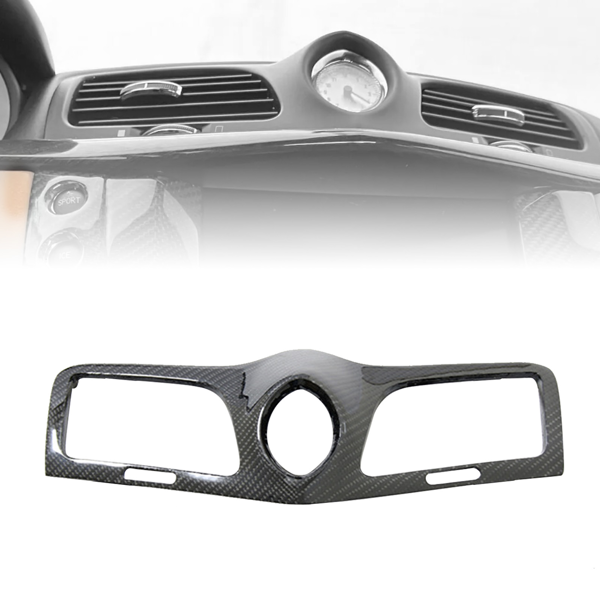 适用于玛莎拉蒂 GranTurismo 08-17 的碳纤维中控台时钟通风面板盖装饰条-11