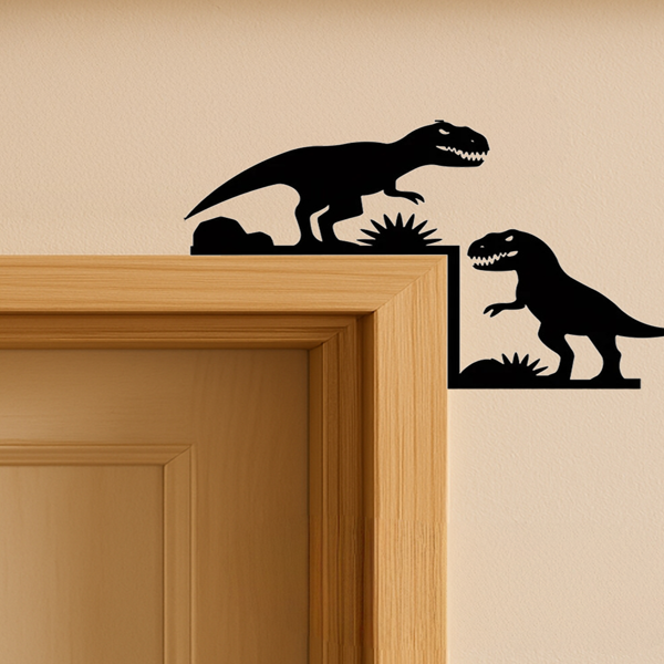 CIFbuy复古工业恐龙拱门墙饰 儿童房恐龙雕塑壁挂（TikTok、temu下自提）-2