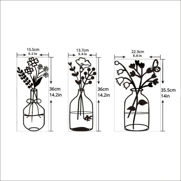 CIFbuy复古花卉三件套金属墙画 TikTok、temu下自提-7