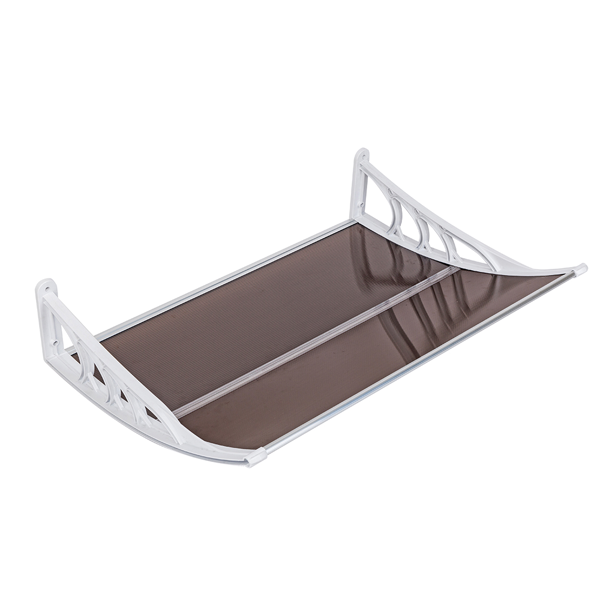 【同款编码：28466374】40*32in 棕色板白色支架 雨篷 塑料支架 阳光板 前后铝条-11