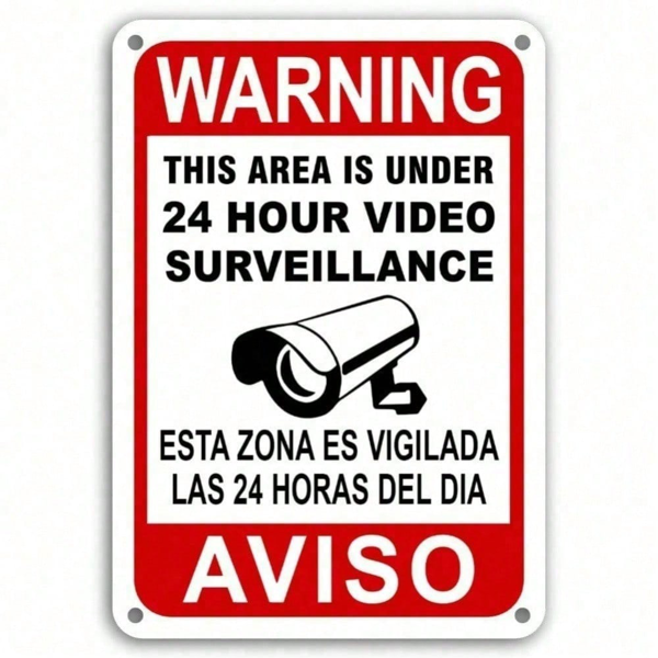 CIFbuy室内室外金属监控警告牌标牌 TikTok、temu下自提-6