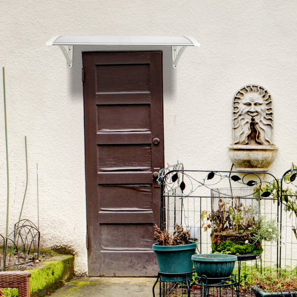 【同款编码：49094033】40*32in 透明板白色支架 雨篷 塑料支架 阳光板 前后铝条-25