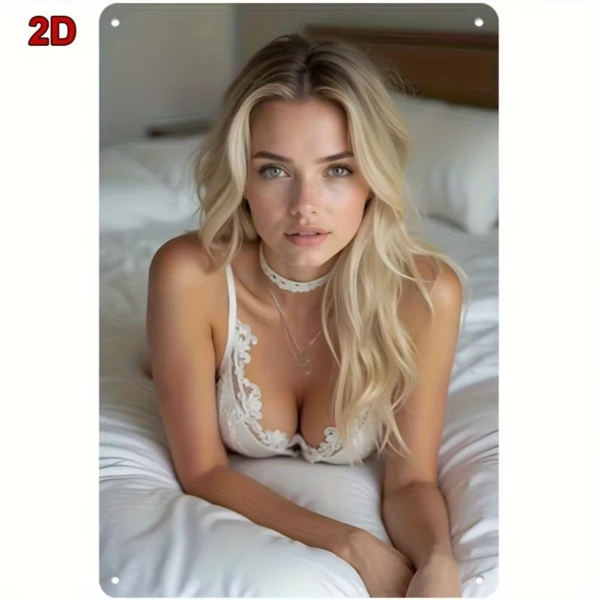 CIFbuy复古美女壁挂装饰画 8x12英寸铝制标牌家居装饰用于卧室酒吧咖啡厅客厅(TikTok、temu下自提)-1