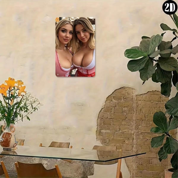 CIFbuy复古金发女郎经典墙饰铝制标牌 20x30厘米(TikTok、temu下自提)-6