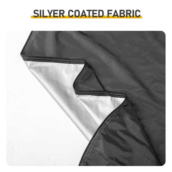 6.8X4.9FT 黑色 圆弧形 储物棚  双门(前侧和右侧) 内部配收纳袋 黑色玻纤杆框架 210DPU银胶牛津布 自行车储物棚 配拎包-11