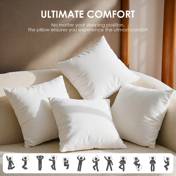 22英寸方形抱枕芯套装，兼具美观与实用性。饱满的造型能完美展现枕套的设计感，同时提供舒适的支撑功能。白色基础款易于搭配，适合放置在沙发、床铺或休闲椅等多种场景。-7